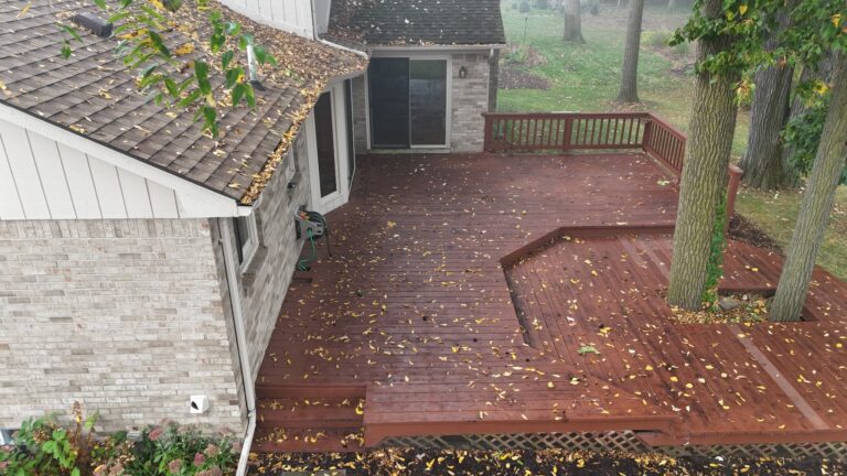 Original wood deck before replacement in Deerbrook Subdivision Novi Michigan