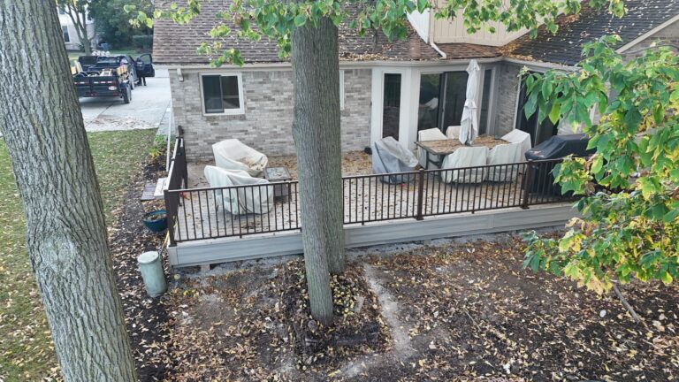Titan Decks composite deck project Deerbrook Subdivision Novi MI backyard view