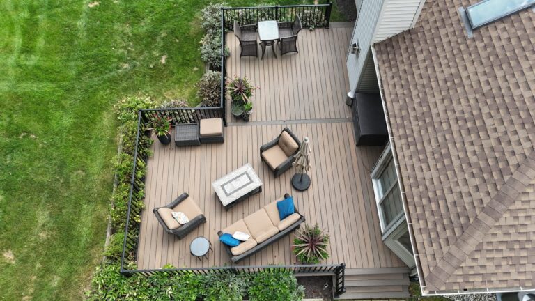 Trex Toasted Sand decking with dining space Brighton Lake Village subdivision