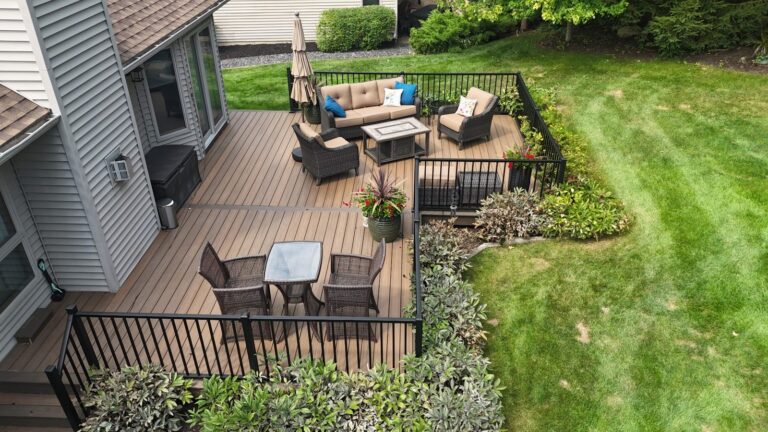 Composite deck with landscaping integration Brighton Lake Village