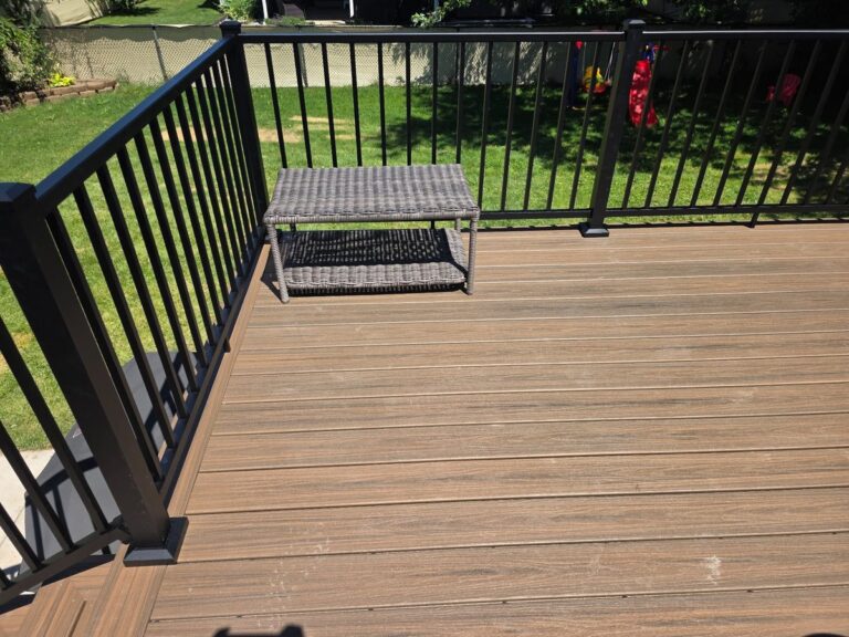 Aluminum privacy screen installed on composite deck in Canton Township Michigan